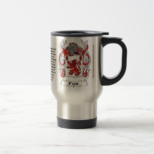 Fox Family Coat of Arms Travel Mug Reisbeker (Rechts)