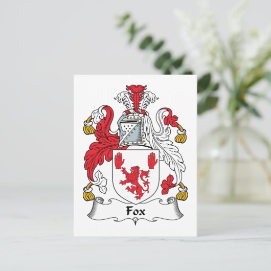 Fox Family Crest Briefkaart (Staand voorkant)