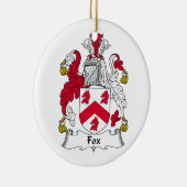Fox Family Crest Keramisch Ornament (Rechts)