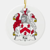 Fox Family Crest Keramisch Ornament (Voorkant)