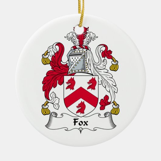 Fox Family Crest Keramisch Ornament (Voorkant)