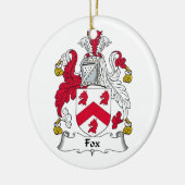Fox Family Crest Keramisch Ornament (Links)
