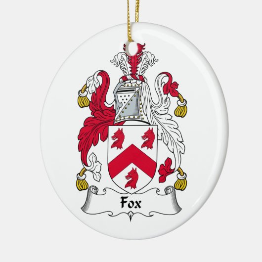 Fox Family Crest Keramisch Ornament (Links)