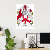 Fox Family Crest Poster (Thuiskantoor)