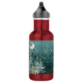 Fox Family Forest Full Moon Snowfall Holiday Small Waterfles (Rechts)