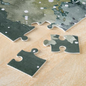 Fox Family Forest Full Moon Snowfall Legpuzzel (Zijkant)