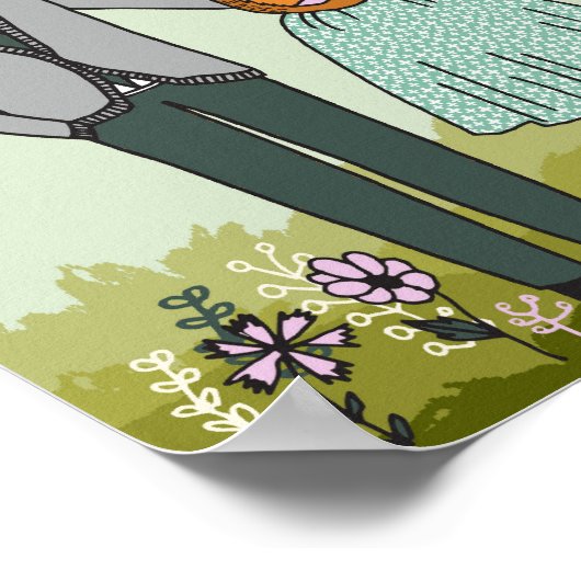 Fox Family - Het is een meisje baby poster (Hoek)