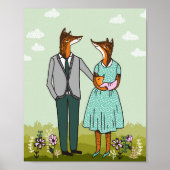 Fox Family - Het is een meisje baby poster (Voorkant)