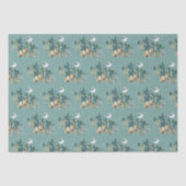 Fox Family in Forest Full Moon Snowfall Kerstmis Tissuepapier (Voorkant)