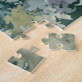 Fox Family in Forest Full Moon Waterverf Legpuzzel (Zijkant)