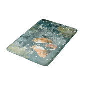 Fox Family in Forest Snowfall Badmat (Gekanteld)