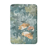 Fox Family in Forest Snowfall Badmat (Voorkant Verticaal)