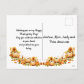 Fox Family Pumpkins Happy Thanksgiving Feestdagenkaart (Achterkant)