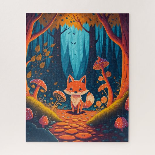 Fox Fantasy Animal Forest illustratie Legpuzzel (Verticaal)