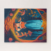 Fox Fantasy Animal Forest illustratie Legpuzzel (Horizontaal)