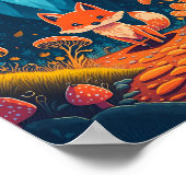 Fox Fantasy Animal Forest illustratie Poster (Hoek)