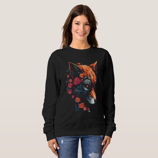 Fox Fantasy Flowers Art - Animal Fox Trui (Voorkant volledig)