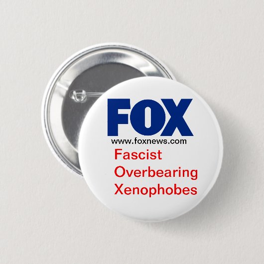 FOX (fascistisch overdraagbaar Xenofobe) Ronde Button 5,7 Cm (Voorkant /achterkant)
