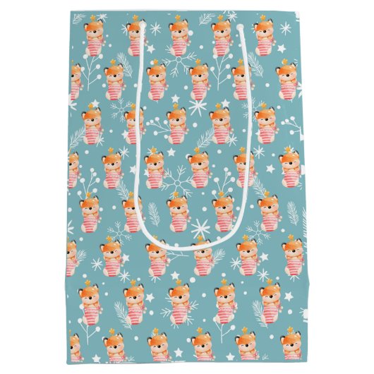 Fox Feestdagen aanpassen Medium Cadeauzakje (Achterkant)