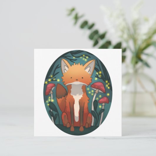 Fox  feestdagenkaart (Staand voorkant)