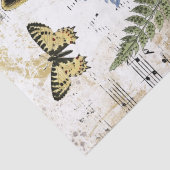Fox Fern Butterfly Music Gold Decoupage Idee Tissuepapier (Detail)