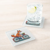 Fox-fiets Glazen Onderzetter (Schuin)