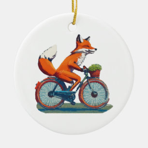 Fox-fiets Keramisch Ornament