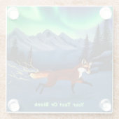 Fox Fire - Noorderlicht Glazen Onderzetter (Achterkant)