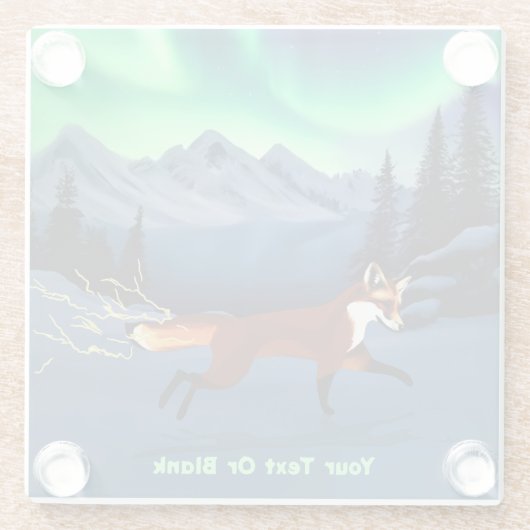 Fox Fire - Noorderlicht Glazen Onderzetter (Achterkant)