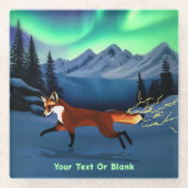 Fox Fire - Noorderlicht Glazen Onderzetter (Voorkant)
