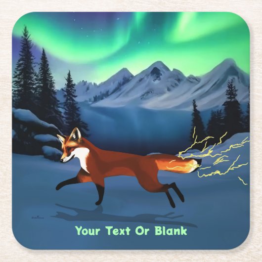 Fox Fire - Noorderlicht Kartonnen Onderzetters (Voorkant)