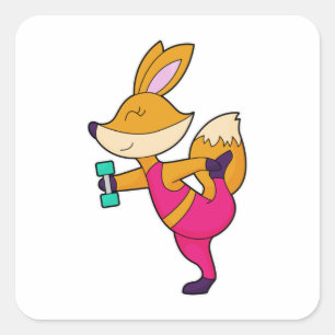 Fox Fitness Dumbbell Vierkante Sticker