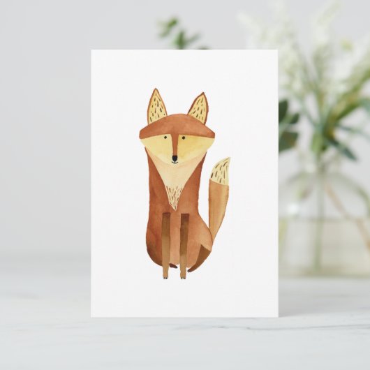 Fox Flat Note Kaart, blanco Bedankkaart (Staand voorkant)