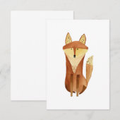 Fox Flat Note Kaart, blanco Bedankkaart (Voorkant / Achterkant)