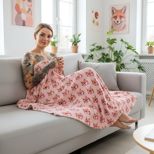 Fox Fleece Blanket Deken