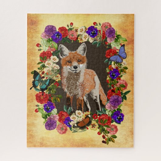 Fox & Floral Design Legpuzzel (Verticaal)