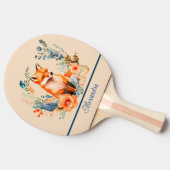 Fox Floral gepersonaliseerd Tafeltennisbatje (Zijkant)