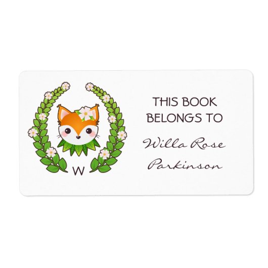 Fox Floral krans Dit boek behoort tot Etiket (Voorkant)