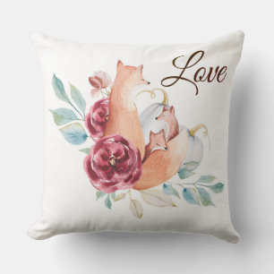 Fox Floral Reversible Pillow... Kussen