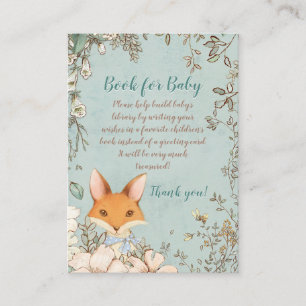 Fox Florals Boek voor Baby shower Informatiekaartje
