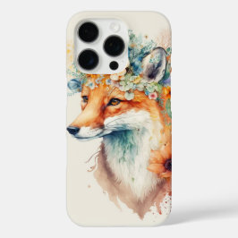 Fox Flower Crown Watercolor                        iPhone 16 Pro Hoesje