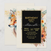 Fox Flower Crown Watercolor                        Kaart (Voorkant / Achterkant)