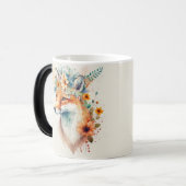 Fox Flower Crown Watercolor                        Magische Mok (Voorkant links)