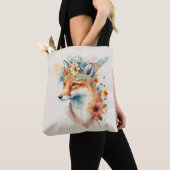 Fox Flower Crown Watercolor                        Tote Bag (Dichtbij)