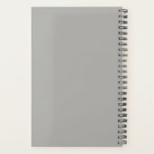 Fox Flower Crown Zwart Wit Dier Monogram Planner (Achterkant)