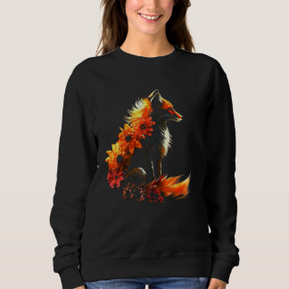 Fox Flowers - Art Animal Fox Trui