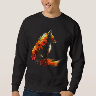 Fox Flowers - Art Animal Fox Trui