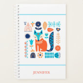 Fox Folk Art Floral Pattern - Gepersonaliseerd | N Planner (Voorkant)