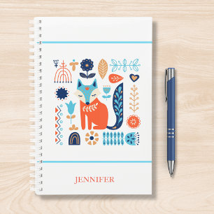 Fox Folk Art Floral Pattern - Gepersonaliseerd N Planner