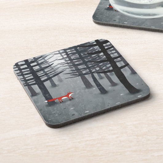 Fox Forest Art Bier Onderzetter (Linkerzijde)